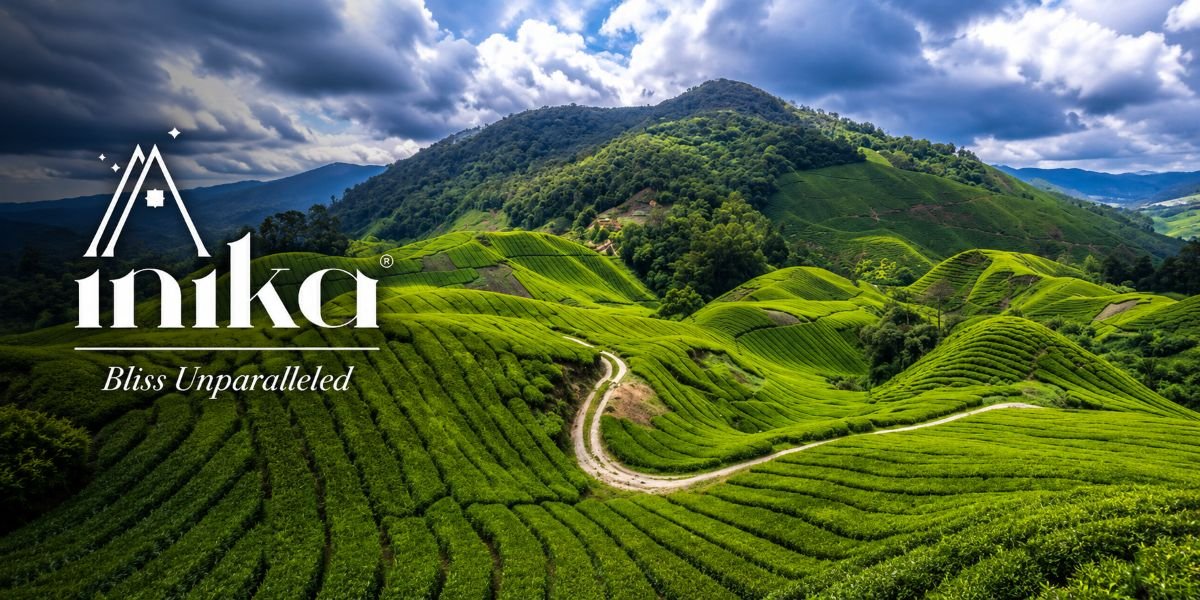 Luxurious tea plantation retreat view